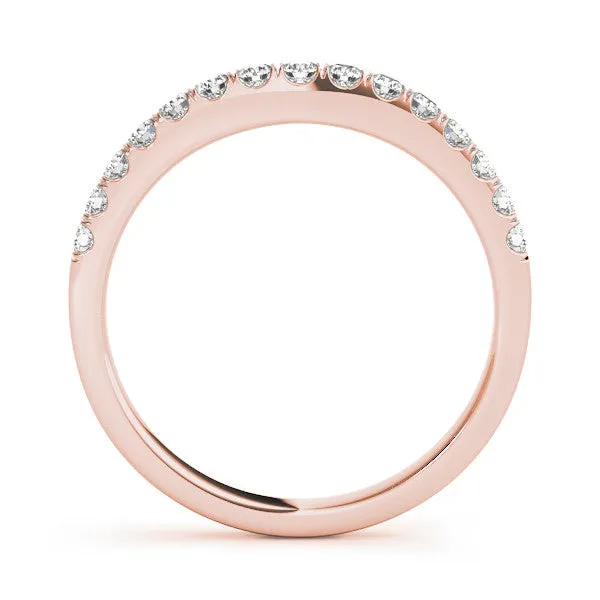Round Diamond Half Eternity Band with Pavé Setting Rose gold