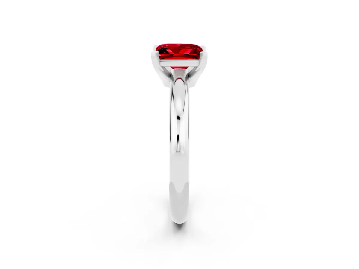 Oval Diamond Twisted Solitaire Ring Silver