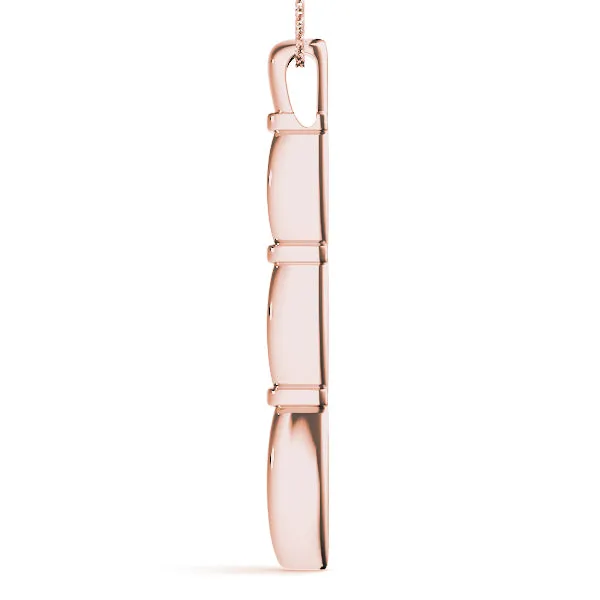 Marquise Diamond Bar Pendant with Bezel Setting Rose gold