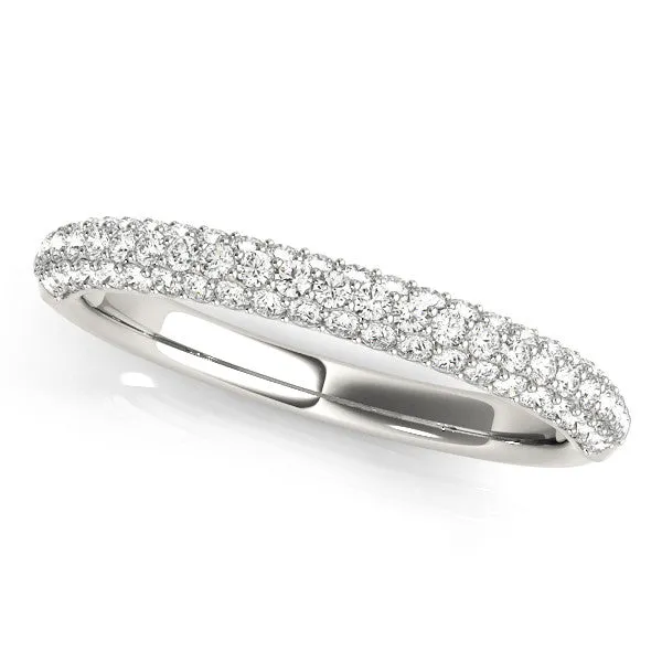 Pavé Round Diamond Eternity Band with Prong Setting Platinum