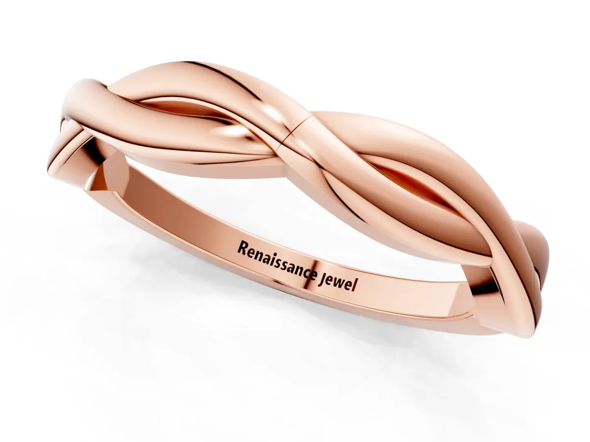 Infinity Twisted Plain Band Rose gold