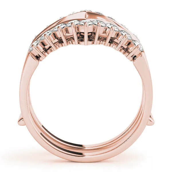 Round Diamond Chevron Eternity Band with Prong Setting Rose gold