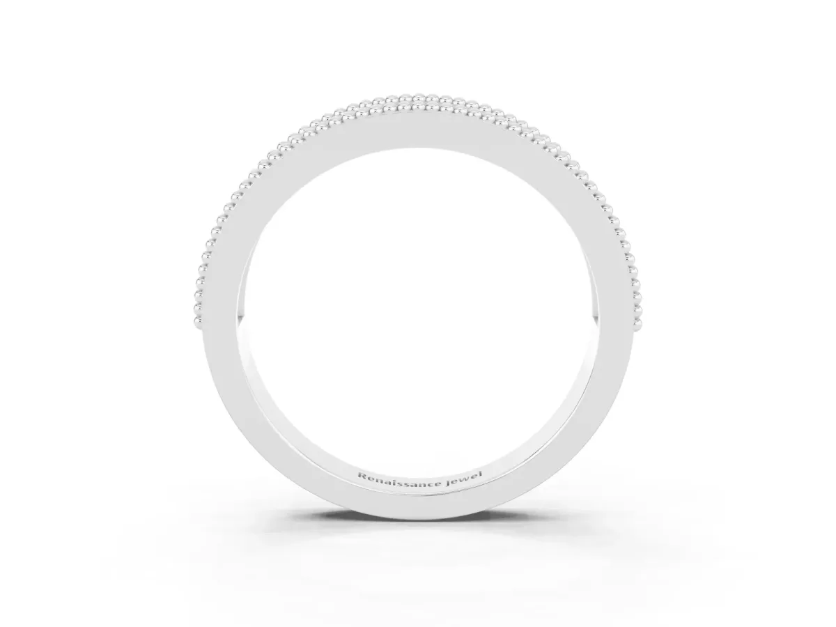 Round Green Sapphire Twist Milgrain Band with Bezel Setting Silver
