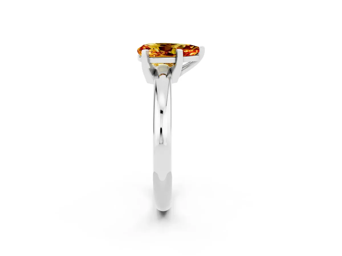 Marquise Diamond Floral Promise Ring with Round Diamond Accents Platinum