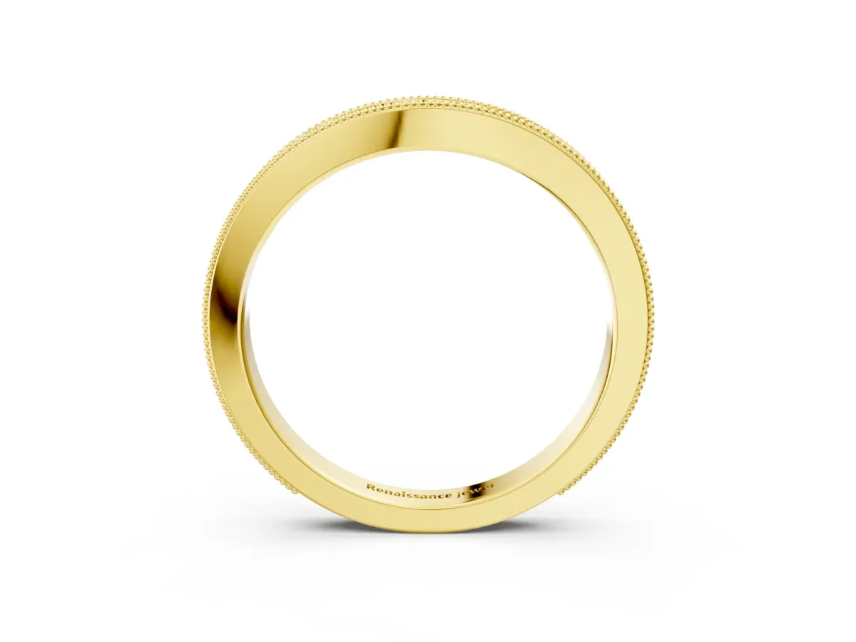 Milgrain Bezel Set Round Diamond Eternity Band Yellow gold