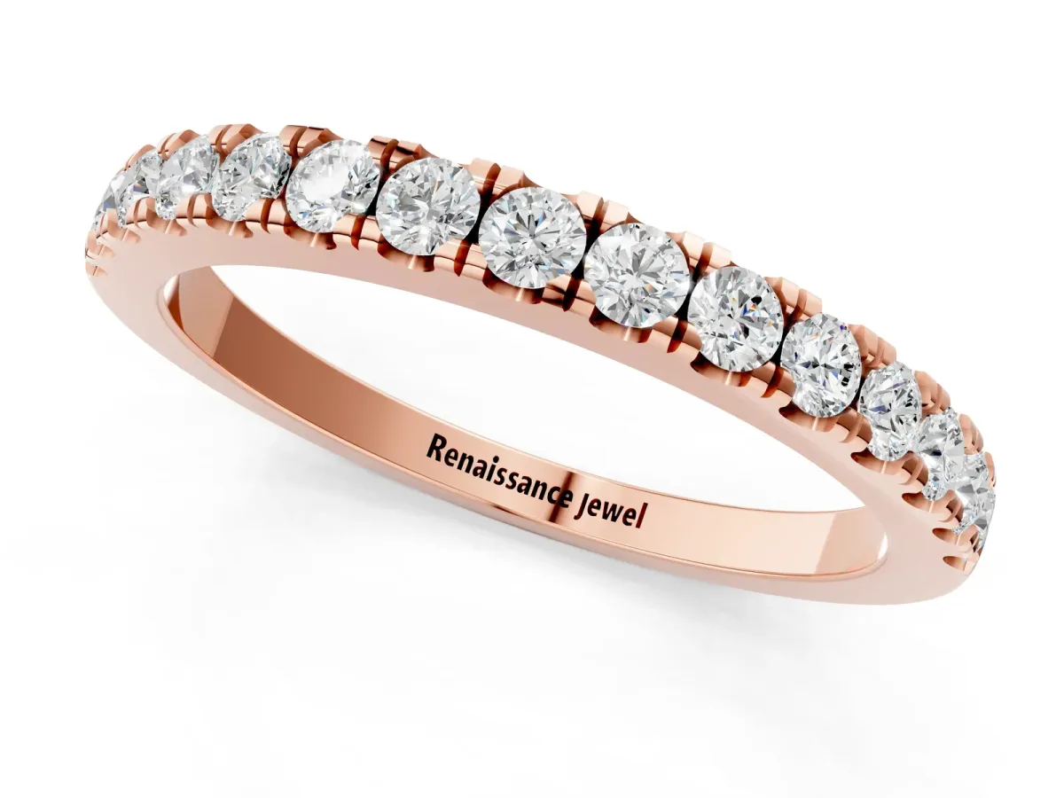Round Diamond Eternity Band with Prong Setting Rose gold