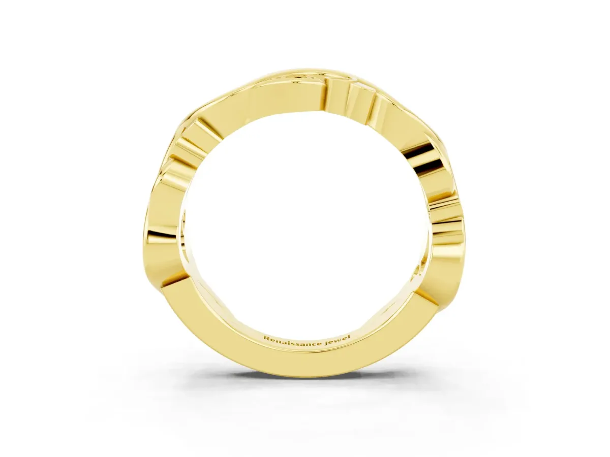 Marquise Yellow Sapphire Vine Eternity Band with Bezel Setting Yellow gold