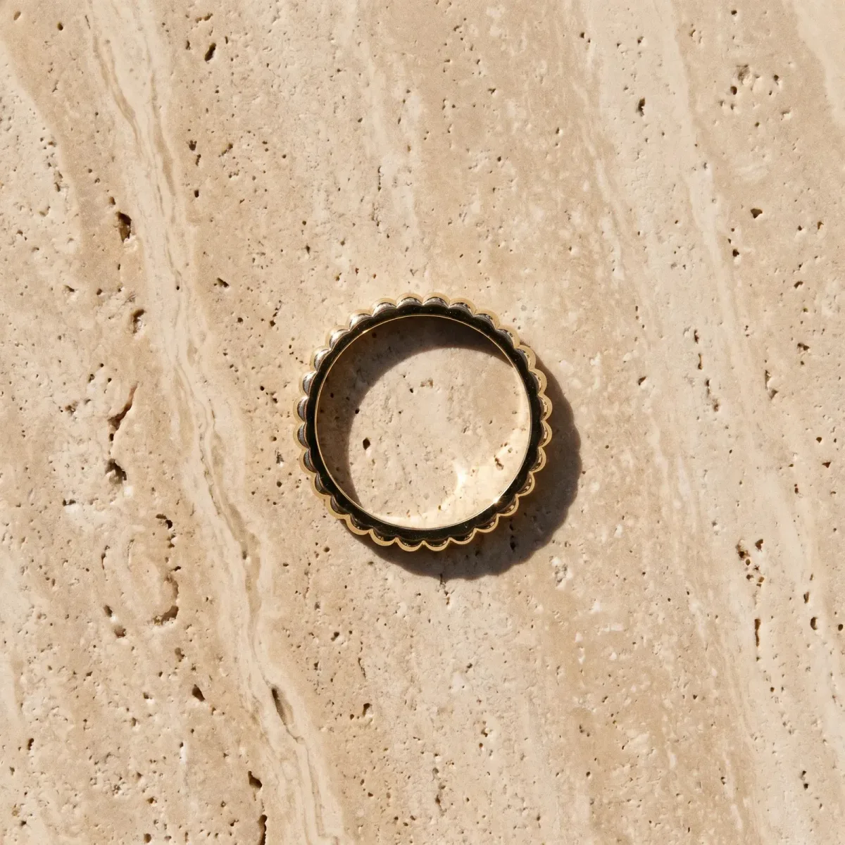 Bezel Set Round Stone Eternity Band Yellow gold