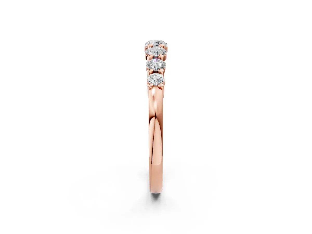 Round Diamond Prong-Set Half-Eternity Band Rose gold