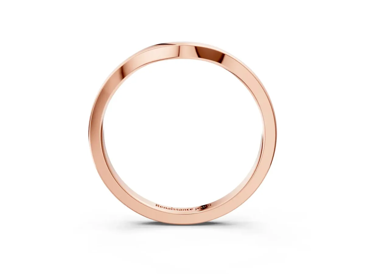 Curved Plain Band Rose gold