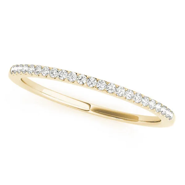 Round Diamond Pavé Set Slim Band with Micro Prong Setting Yellow gold