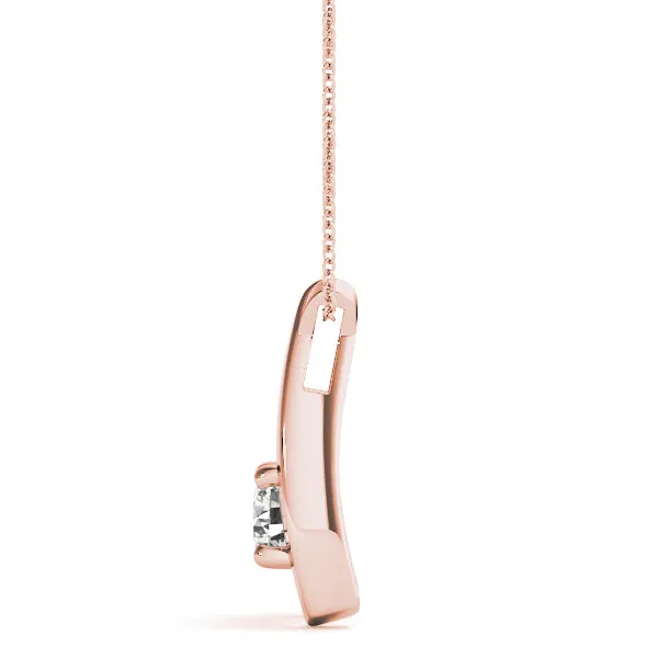 Round Solitaire Prong-Set Pendant Rose gold