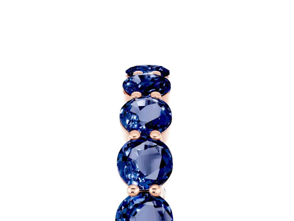 Round Blue Sapphire Eternity Band with U-Prong Setting Rose gold