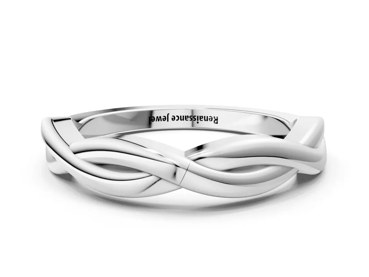 Infinity Twisted Plain Band White gold