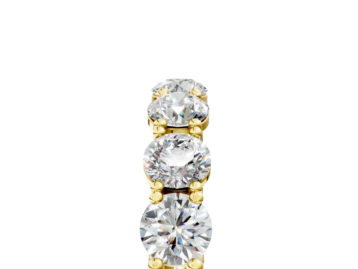 Round Diamond Woven Full Eternity Band Yellow gold