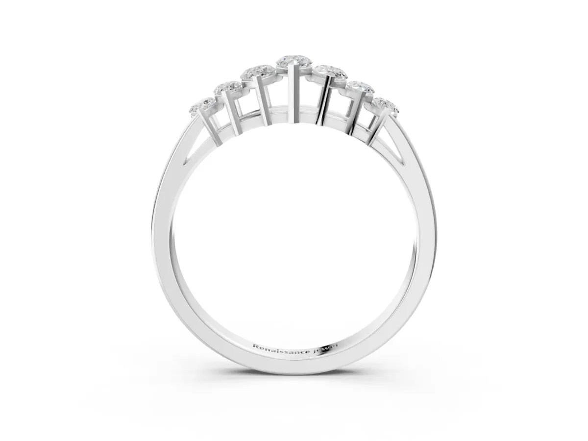Marquise Diamond Prong-Set Half-Eternity Band White gold