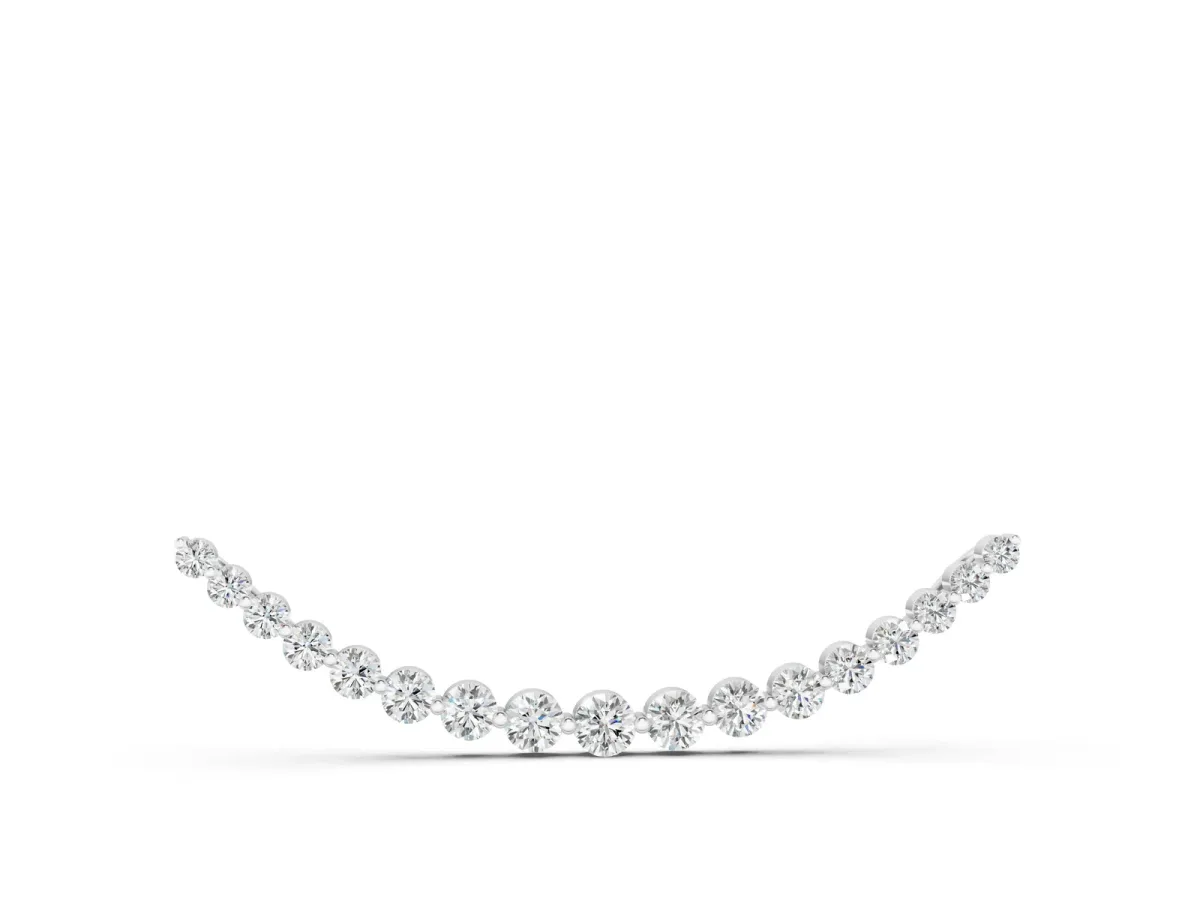 Round Diamond V-Prong Bar Pendant White gold