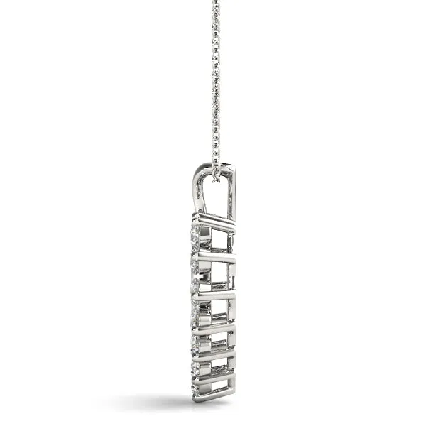 Heart-Shaped Diamond Halo Pendant with Round Brilliant Prong Setting Silver