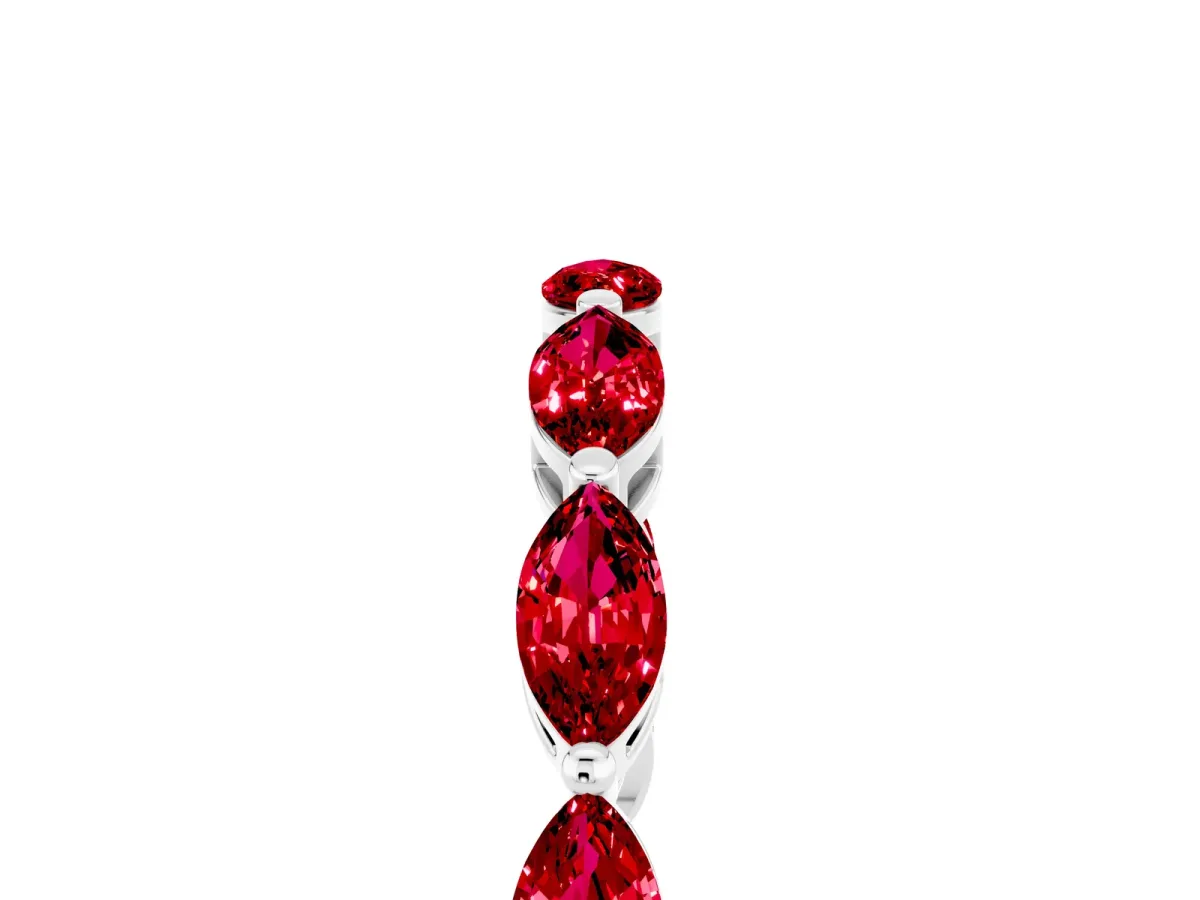 Marquise Ruby Eternity Band with U-Prong Setting Platinum