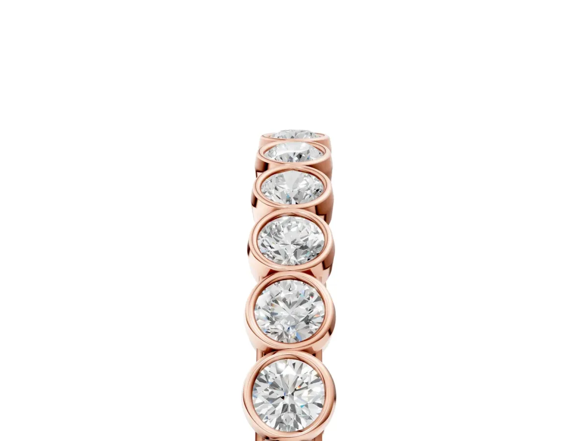 Bezel-Set Round Diamond Eternity Band Rose gold