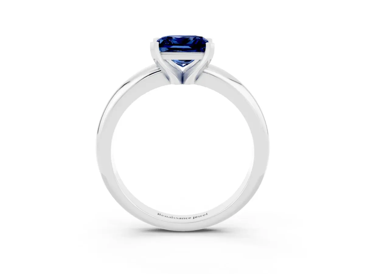 Radiant Diamond Engagement Ring with Pear and Round Side Stones Rose gold