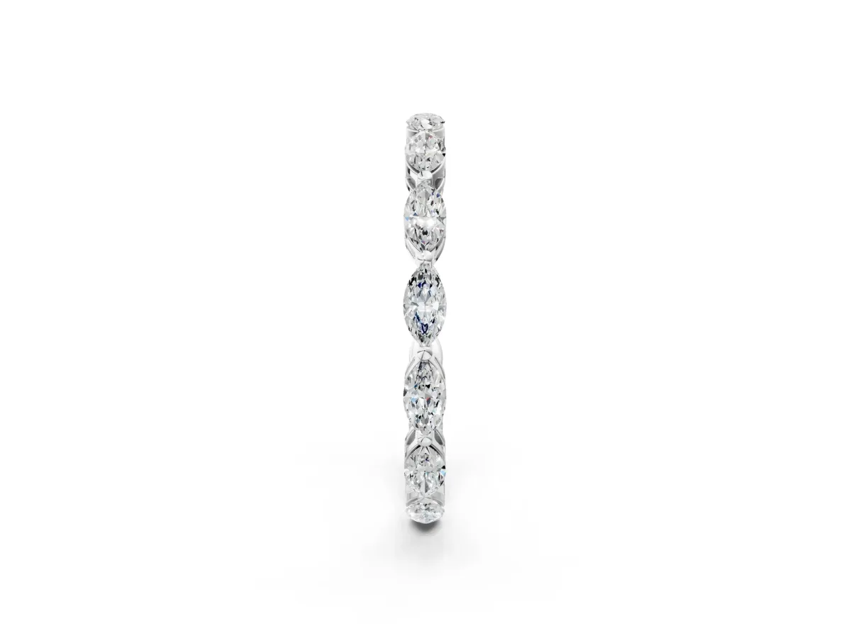 Marquise Diamond Eternity Band with U-Prong Setting Platinum