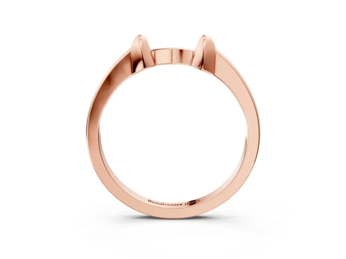 Bamboo-Inspired Plain Metal Band Rose gold