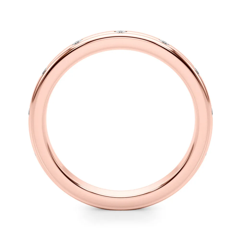 Round Bezel-Set Diamond Eternity Band Rose gold