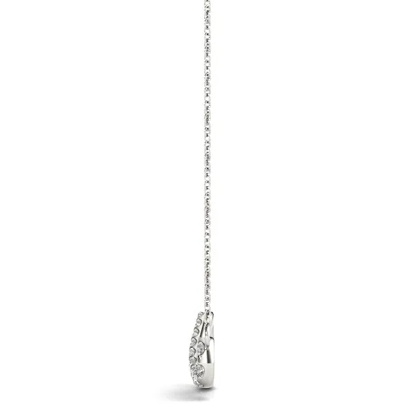 Pavé Round Diamond Infinity Pendant with Prong Setting White gold