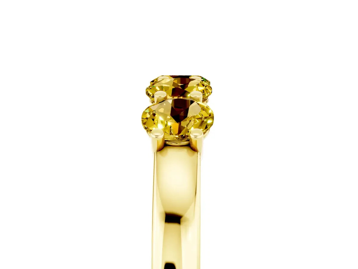 Four-Stone Round Yellow Sapphire Prong-Set Band Yellow gold