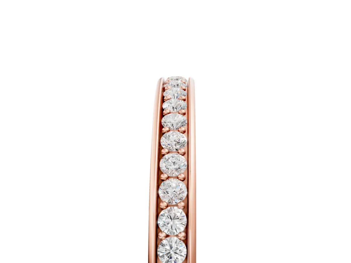 Round Diamond Eternity Band with Pavé Setting Rose gold
