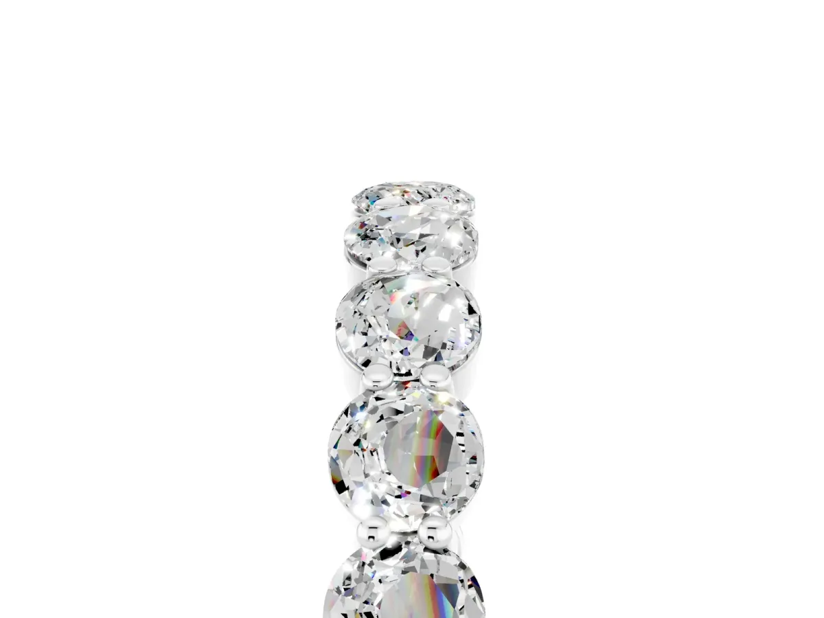 Round Moissanite Eternity Band with U-Prong Setting Silver