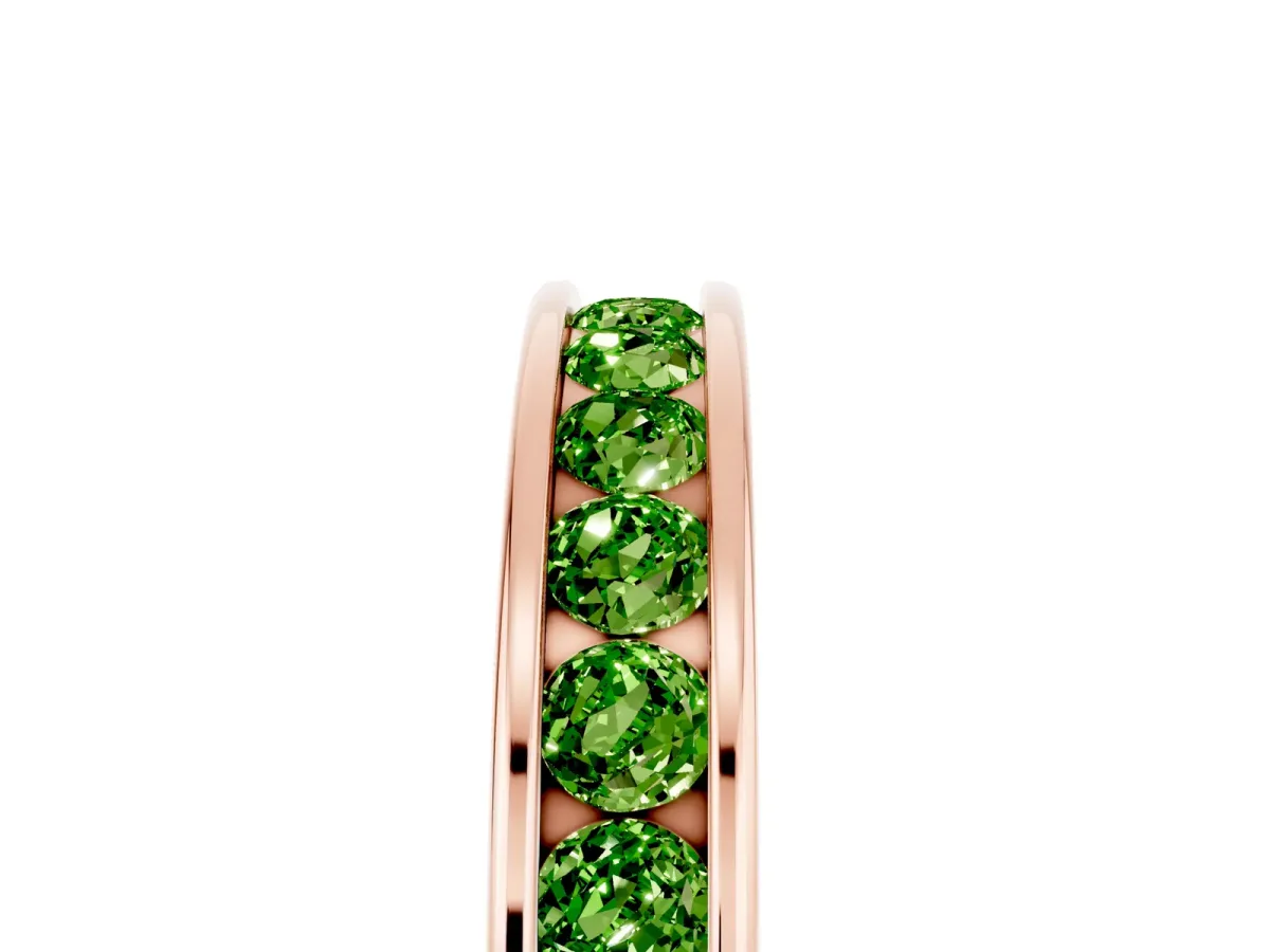 Channel Set Round Peridot Eternity Band Rose gold