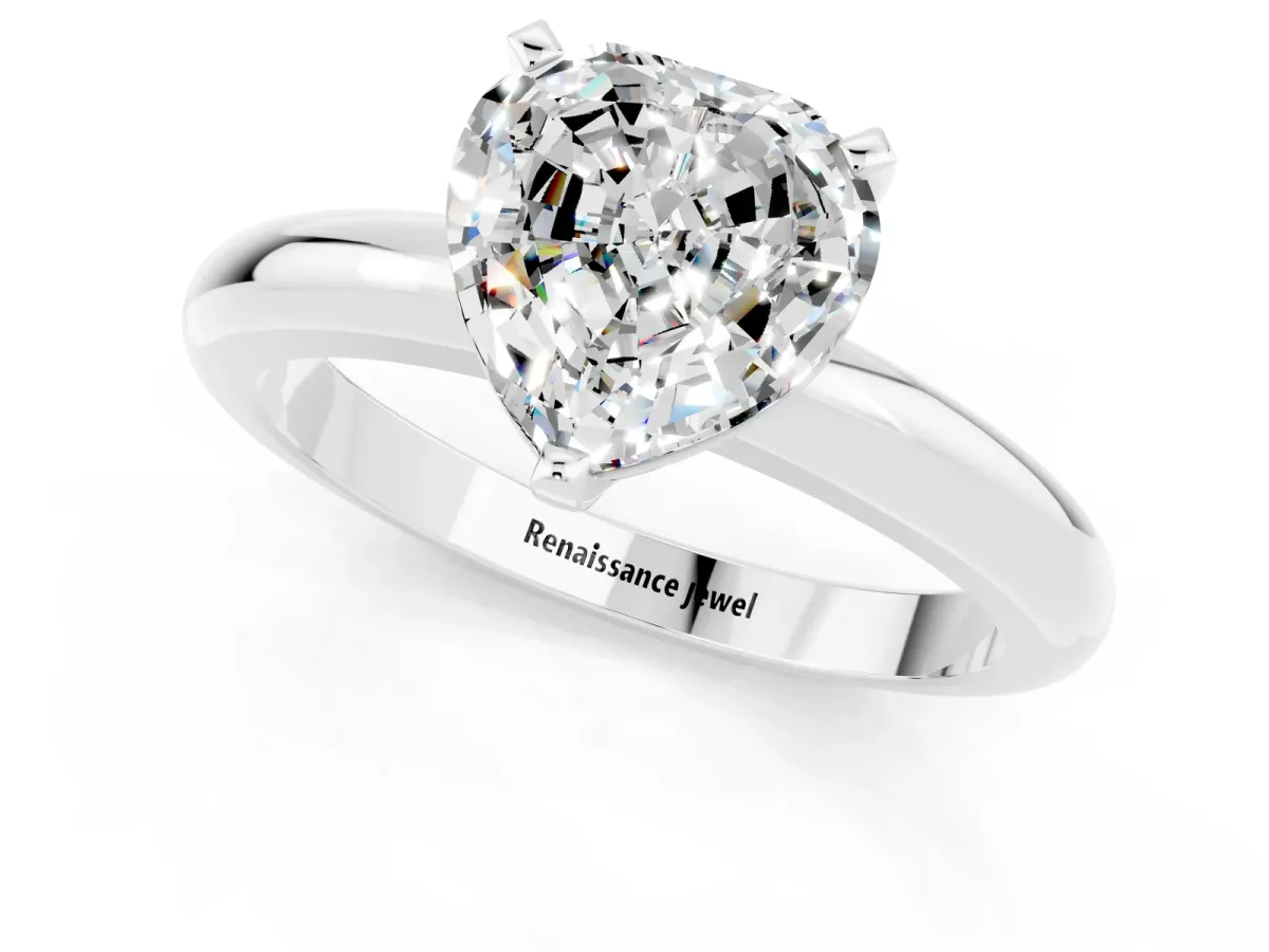 Old Mine Elongated Cushion Diamond Bezel Set Ring Silver