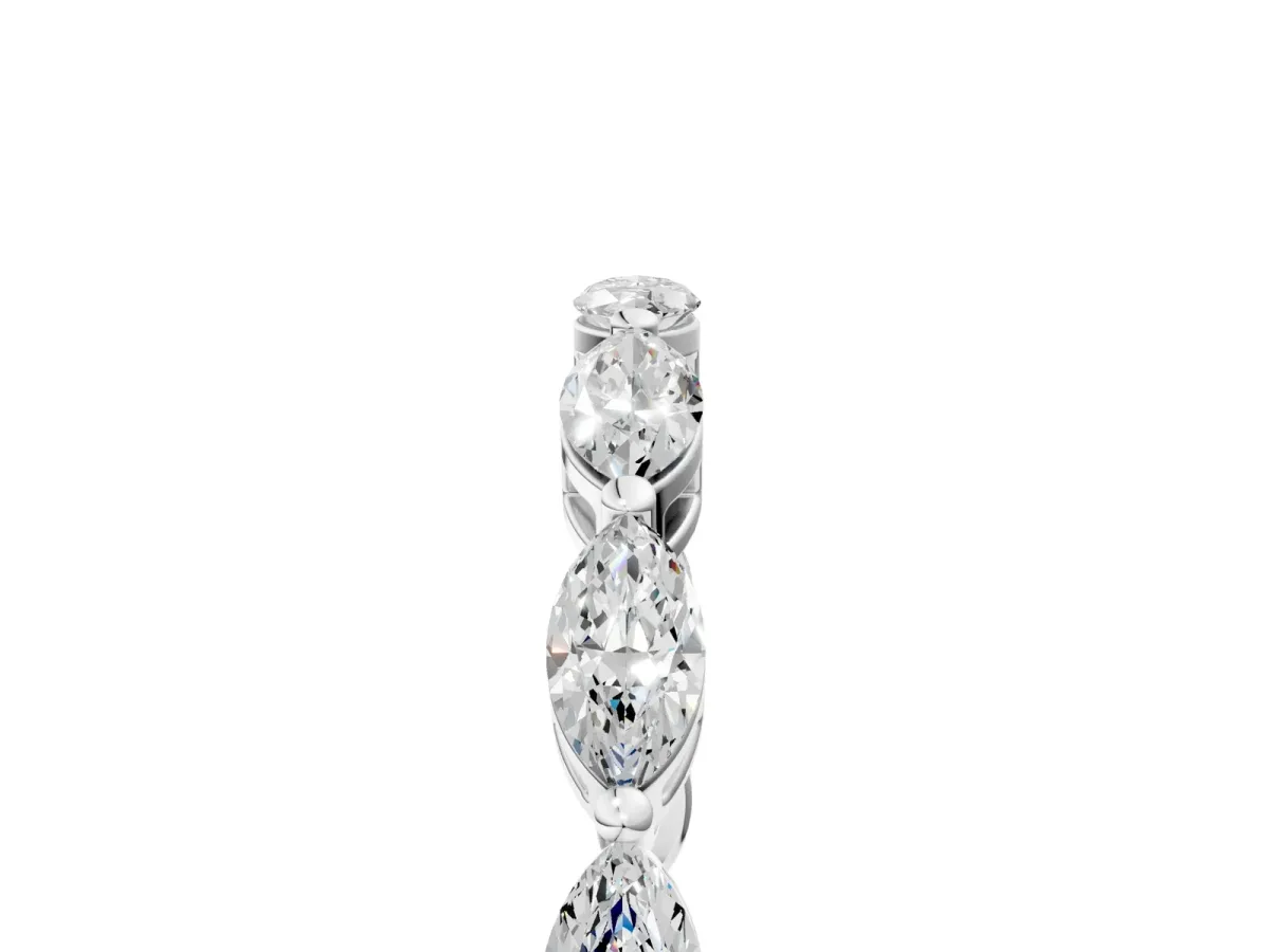 Marquise Diamond Eternity Band with U-Prong Setting Platinum