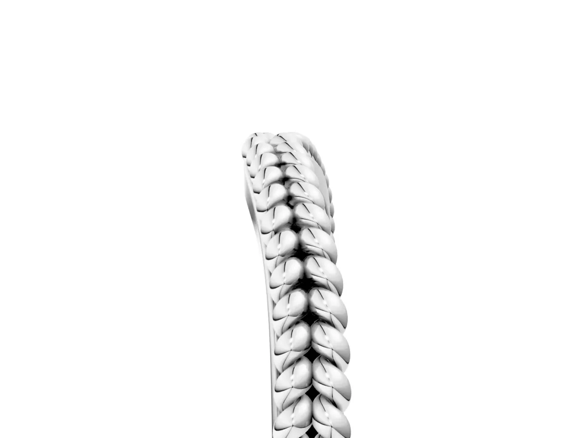 Braided Milgrain White Gold Contour Band White gold