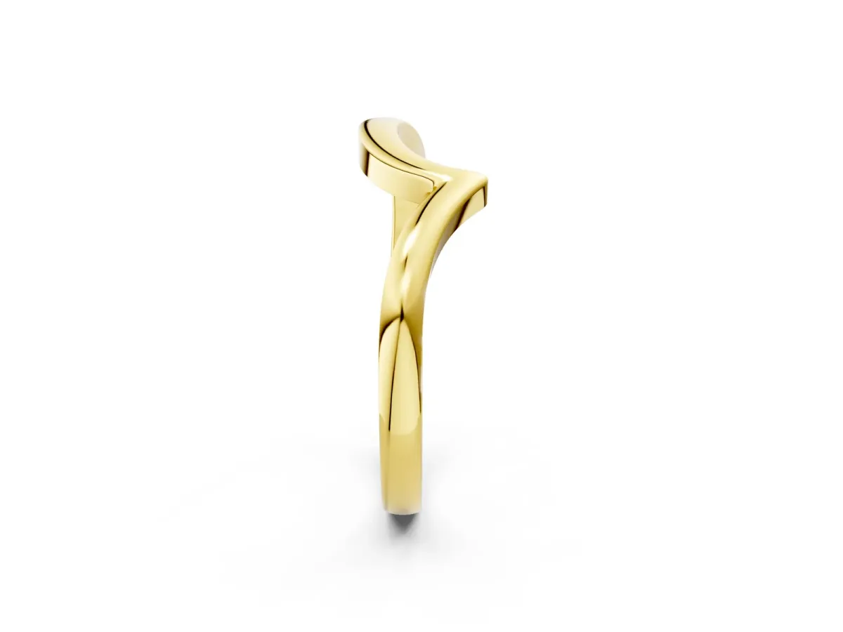Chevron V-Shaped Contour Band Yellow gold