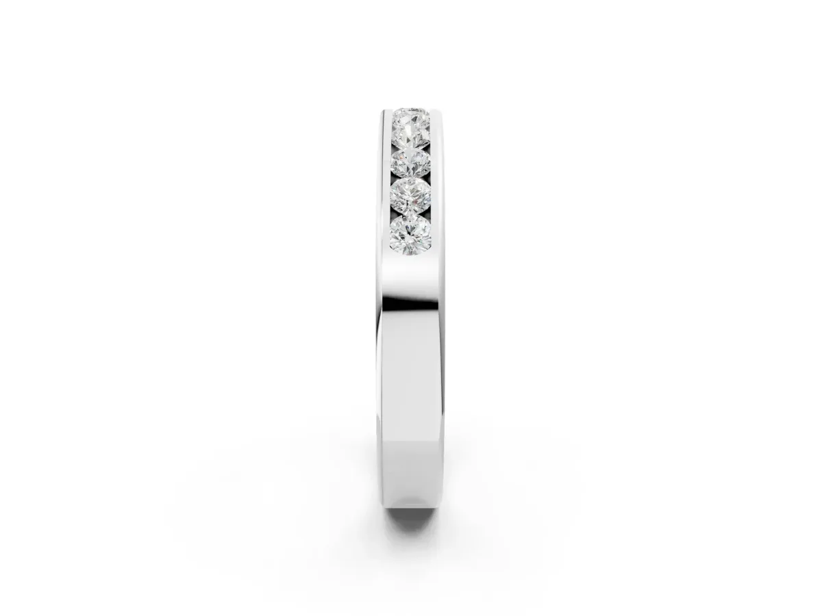Channel-Set Round Diamond Eternity Band White gold
