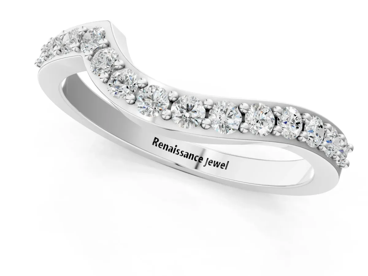 Pavé Round Diamond Twist Band with Channel Setting Silver