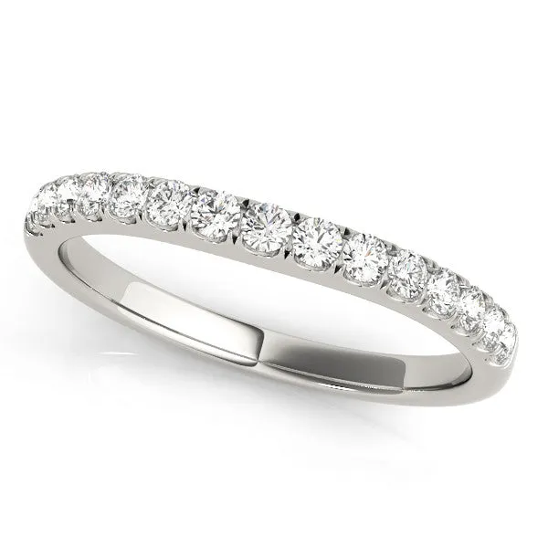 Round Diamond Half Eternity Band with Pavé Setting Platinum