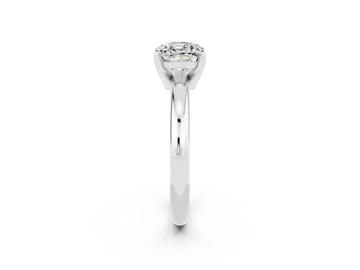 Emerald Cut Diamond Eternity Band with Shared Prong Setting Platinum