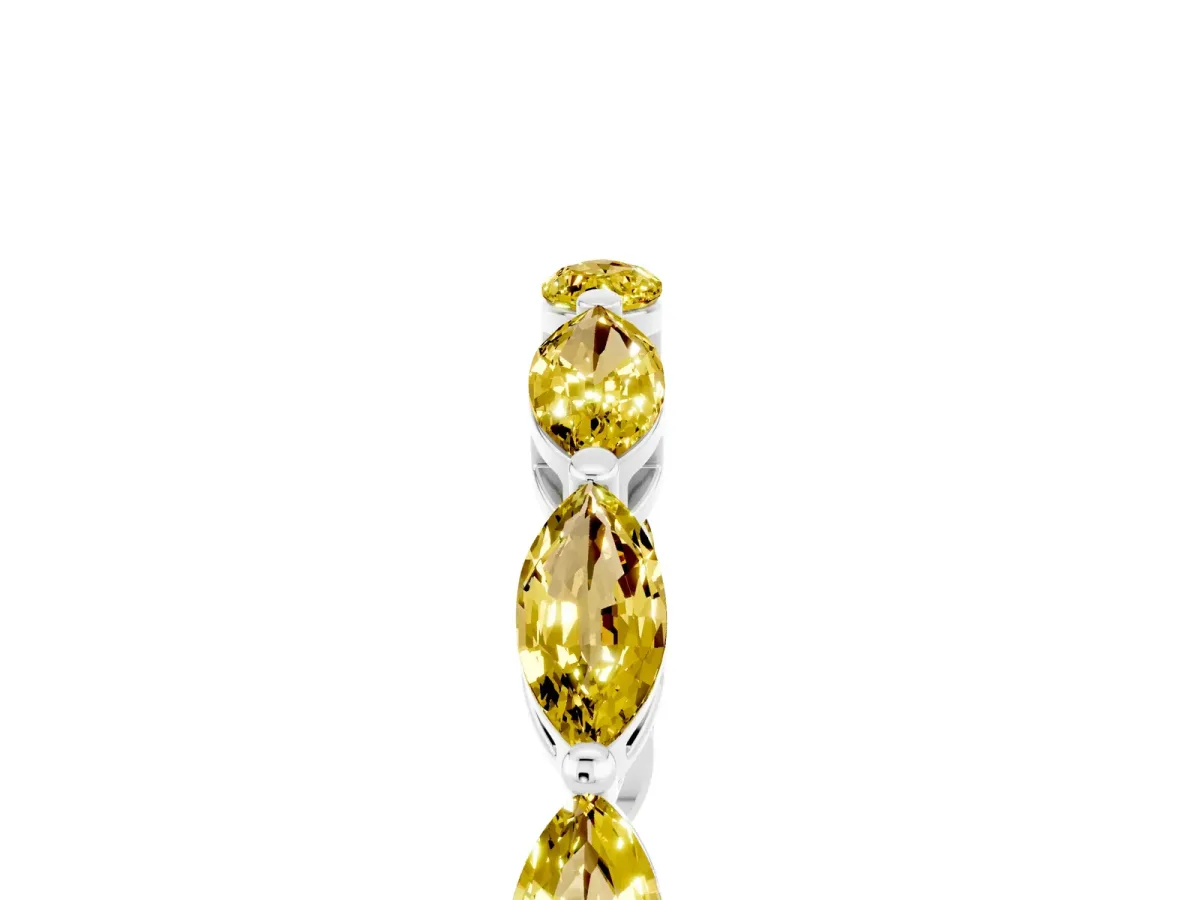 Marquise Yellow Sapphire Eternity Band with U-Prong Setting Silver