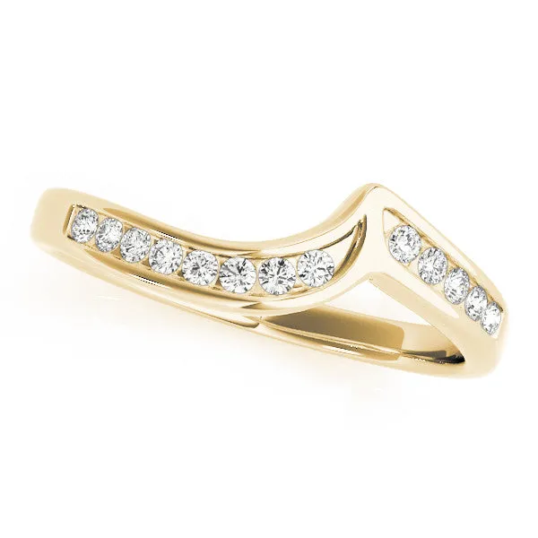 Channel-Set Round Diamond Contour Band Yellow gold
