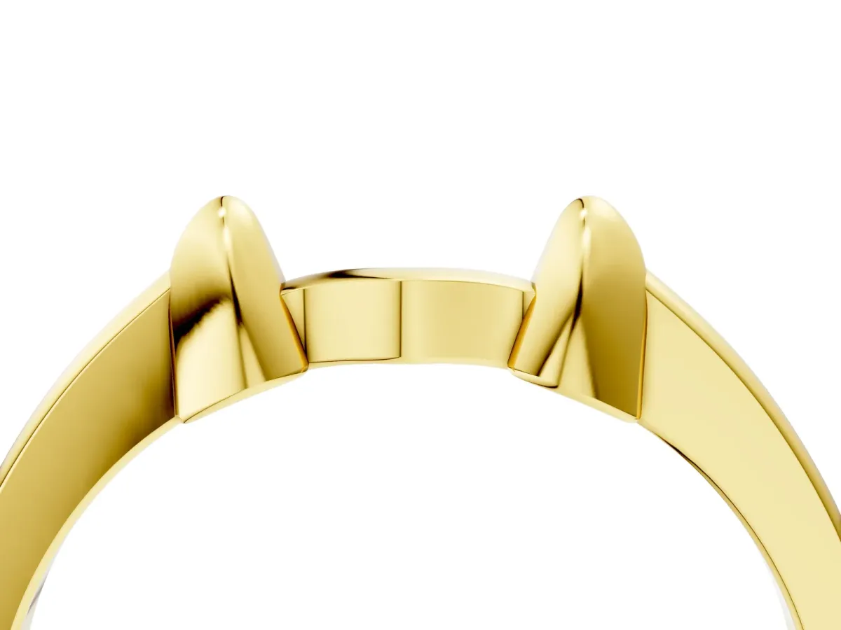 Bamboo-Inspired Plain Metal Band Yellow gold