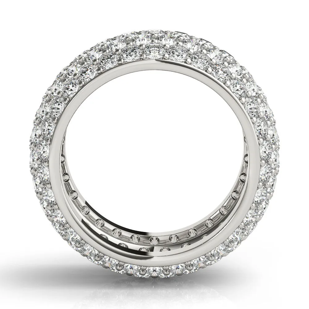 Pavé Round Diamond Wide Band with Micro-Prong Setting White gold