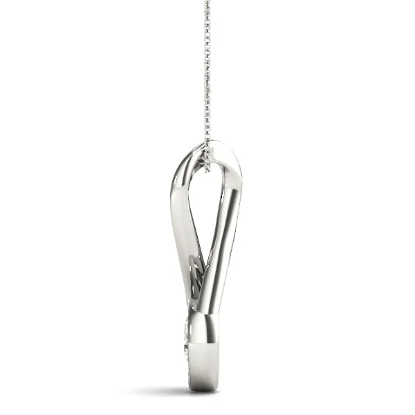 Infinity Pavé Round Diamond Bezel Pendant White gold