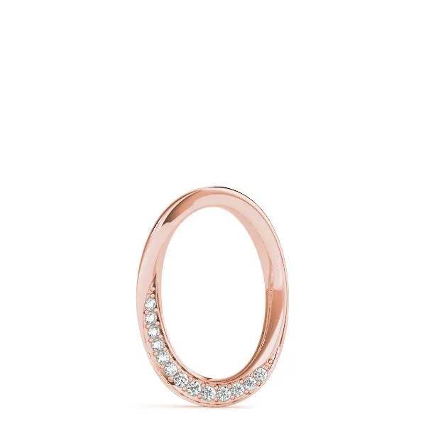 Pavé Oval Twist Pendant with Round Diamonds and Prong Setting Rose gold