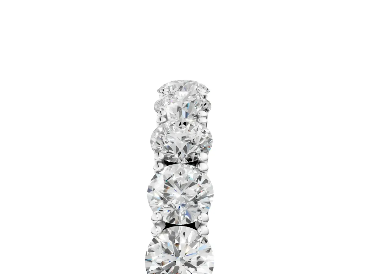 Round Diamond Eternity Band with Pavé Setting and Shared Prong Platinum