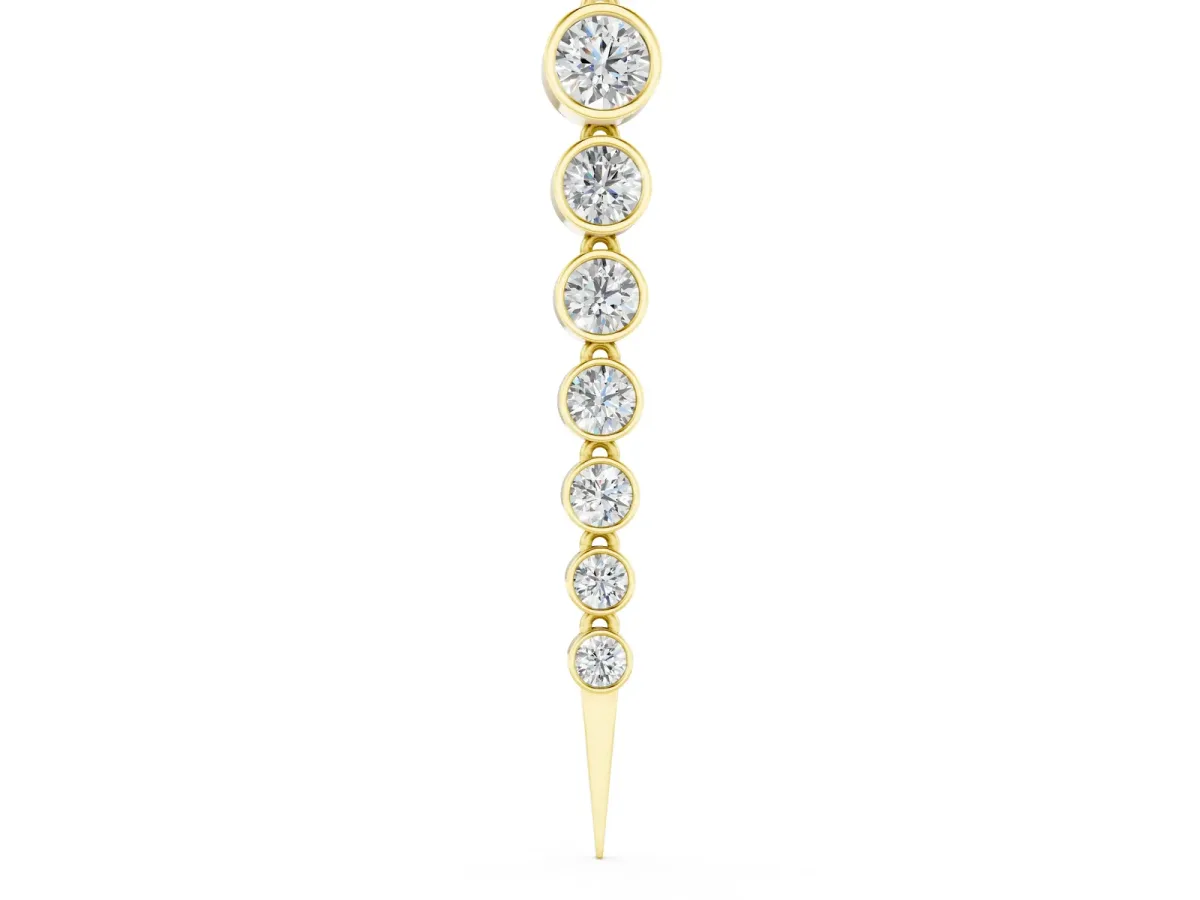 Round Diamond Drop Necklace with Bezel Setting Yellow gold