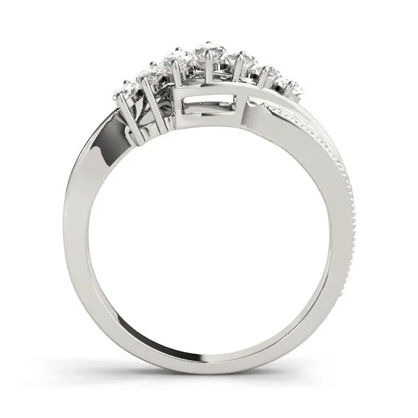 Marquise Cluster Diamond Leaf Band with Shared Prong Setting Platinum